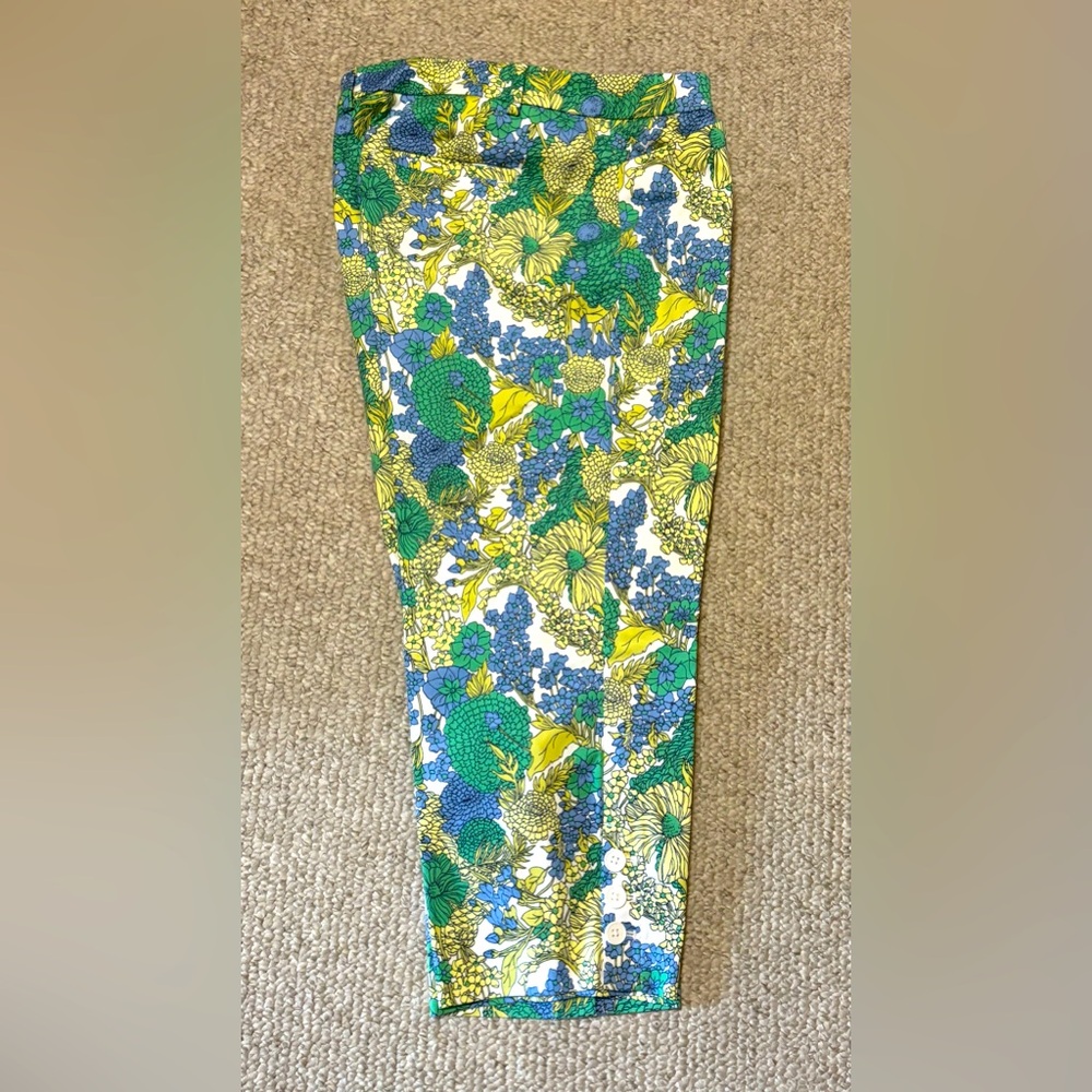Talbots Women’s 12 Floral Capris - Blue, Green, Yellow NWOT